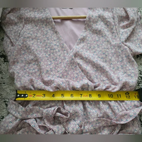 Sienna Sky Wrap Look Midi Dress Floral Womens Size S Light Purple/Light Pink - Picture 6 of 9